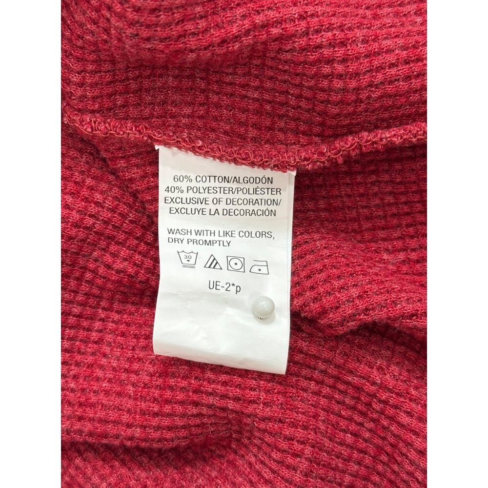 G.H. Bass & Co. Mens Red Long-Sleeve Henley Shirt Waffle Thermal Hiking Size M - Picture 4 of 6